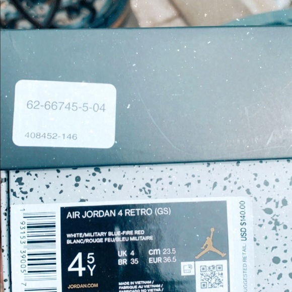 Air Jordan retro 4 (gs) NEW in box - Picture 4 of 5